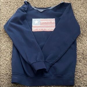Navy Sweatshirt with American Flag Design